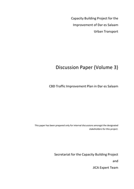 Discussion Paper (Volume 3)
