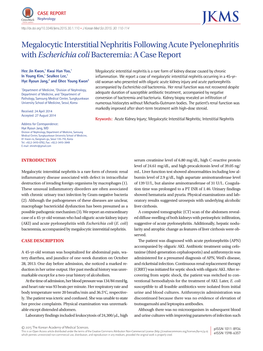 Megalocytic Interstitial Nephritis Following Acute Pyelonephritis with Escherichia Colibacteremia: a Case Report