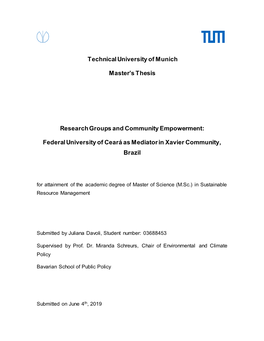 Technical University of Munich Master's Thesis Research Groups