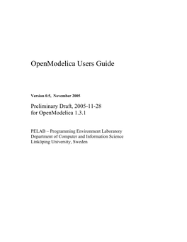 Openmodelica Users Guide