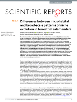 Differences Between Microhabitat and Broad-Scale Patterns of Niche Evolution in Terrestrial Salamanders