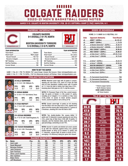 2020-21 Men's Basketball Game Notes