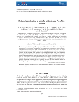 Diet and Cannibalism in Plainfin Midshipman Porichthys Notatus