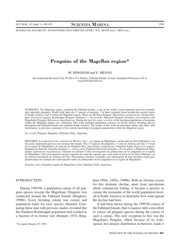 Penguins of the Magellan Region*