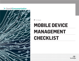 Mobile Device Management Checklist Mobile Device Management Checklist