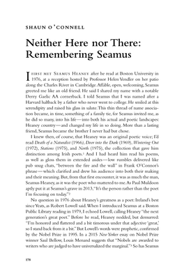 Remembering Seamus