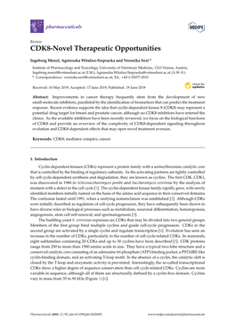 CDK8-Novel Therapeutic Opportunities