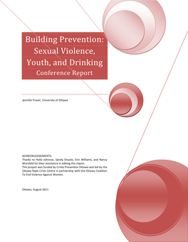 Building Prevention: Sexual Violence, Youth, and Drinking Conference Report
