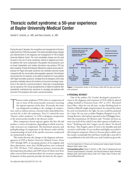 Thoracic Outlet Syndrome: a 50-Year Experience at Baylor University Medical Center