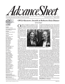 OWLS Bestows Awards at Roberts-Deiz Dinner 1989 -2014 by Rose Alappat