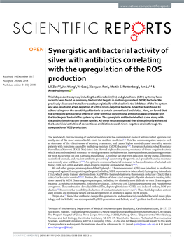 Synergistic Antibacterial Activity of Silver with Antibiotics Correlating