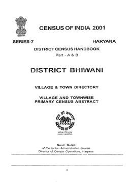 Village and Towwise Primary Census Abstract, Bhiwani, Part XII-A & B