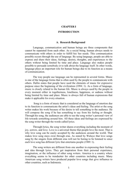 CHAPTER I INTRODUCTION A. Research Background Language, Communication and Human Beings Are Three Components That Cannot Be Separ