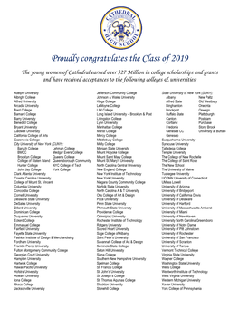 Proudly Congratulates the Class of 2019