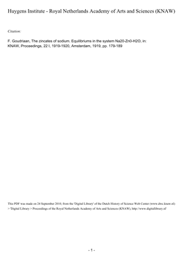 The Zincates of Sodium. Equilibriums in the System Na2o-Zno-H2O