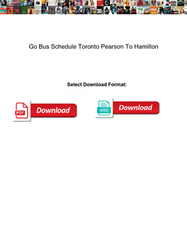 Go Bus Schedule Toronto Pearson to Hamilton