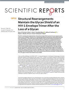 Structural Rearrangements Maintain the Glycan Shield of an HIV-1