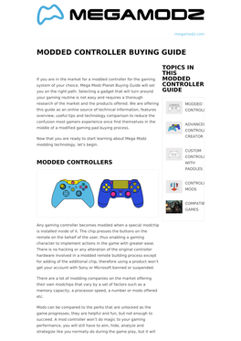 Modded Controller Buying Guide