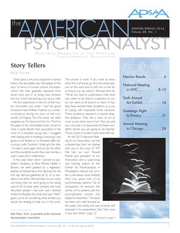 PSYCHOANALYST Quarterly Magazine of the American Psychoanalytic Association