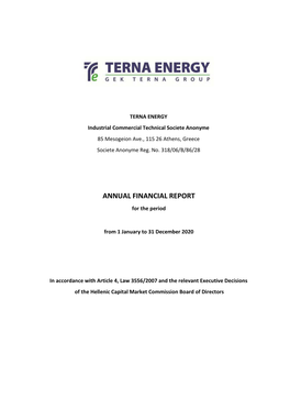 ANNUAL FINANCIAL REPORT for the Period