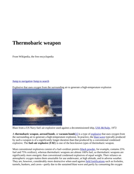 Thermobaric Weapon