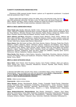 ČLENSTVÍ V EUROREGIONU NEISSE-NISA-NYSA Příslušnost K