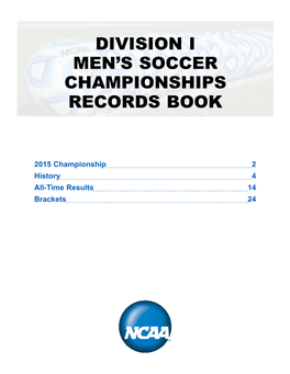 Division I Men's Soccer Championships Records Book