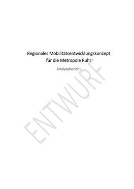 Regionales Mobilitätsentwicklungskonzept Für Die Metropole Ruhr