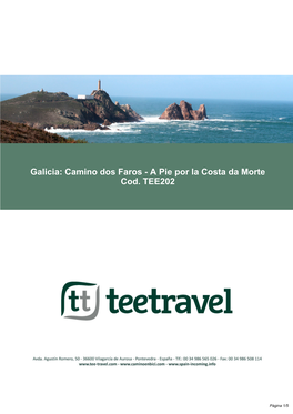 Galicia: Camino Dos Faros - a Pie Por La Costa Da Morte Cod