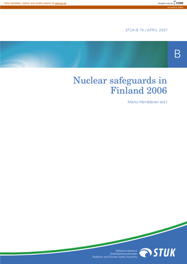 Nuclear Safeguards in Finland 2006