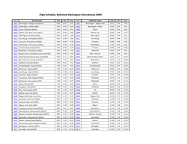 Flight Schedule, Baltimore-Washington International, KBWI