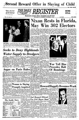 Nixon Rests in &gt;. May Win 302 Electors