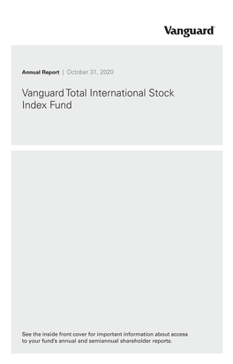 Vanguard Total International Stock Index Fund Annual Report October