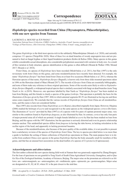 Hoplothrips Species Recorded from China (Thysanoptera, Phlaeothripidae), with One New Species from Yunnan