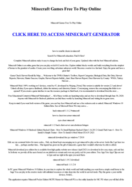 Minecraft Games Free to Play Online