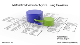 Materialized Views for Mysql Using Flexviews