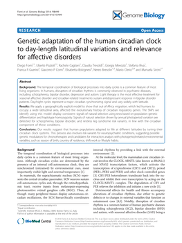 Genetic Adaptation of the Human Circadian Clock to Day-Length