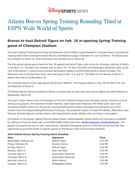 Atlanta Braves Spring Training Rounding Third at ESPN Wide World of Sports