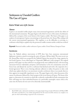 Settlements in Unended Conflicts: the Case of Cyprus