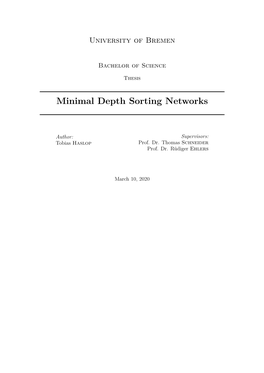 Minimal Depth Sorting Networks