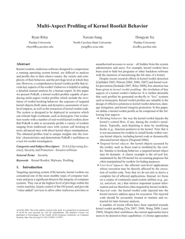 Multi-Aspect Profiling of Kernel Rootkit Behavior