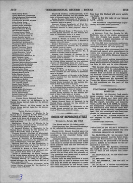 HOUSE of REPRESENTATIVES the Request· of the Gentleman from States Attorney for the District of Arizona, Arkansas? Term of 4 Years