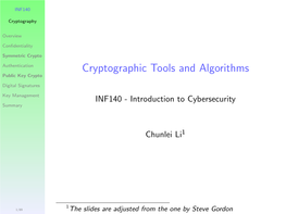 Cryptographic Tools and Algorithms Public Key Crypto