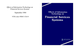 Effects of Information Technology on Financial Services Systems