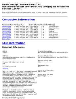 Local Coverage Determination for Noncovered Services Other Than