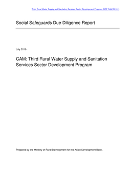 Social Safeguards Due Diligence Report