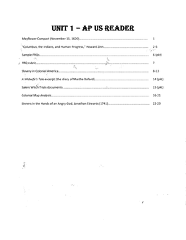 Unit 1 - Ap Us Reader