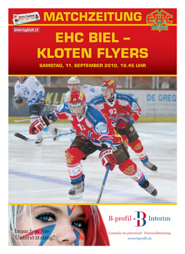 EHC BIEL – Kloten Flyers Samstag, 11