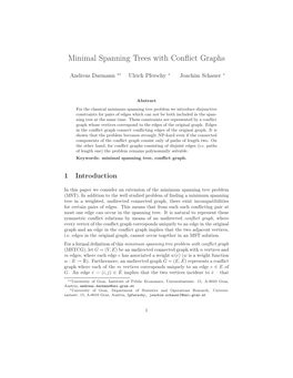 Minimal Spanning Trees with Conflict Graphs