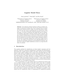 Logistic Model Trees